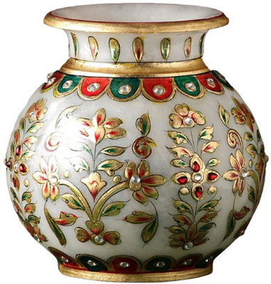 

Pooja Creation Stoneware Vase(12 inch, White)