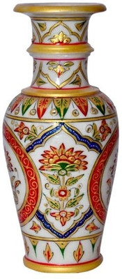 

Chitra Handicraft Marble Flower Pot Stoneware Vase(9 inch, Multicolor)