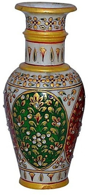 

Chitra Handicraft Marble Flower Pot Stoneware Vase(9 inch, Multicolor)