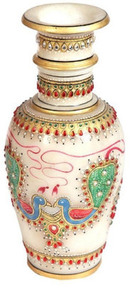 

Pooja Creation Stoneware Vase(9 inch, White)