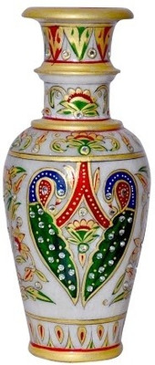 

Vaah Marble Vase(9 inch, Multicolor)