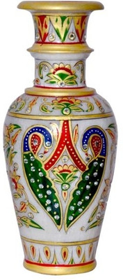 

Chitra Handicraft Marble Flower Pot Stoneware Vase(9 inch, Multicolor)
