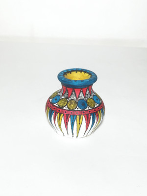 

U-arte POT OF LINES Terracotta Vase(2.16 inch, Multicolor)