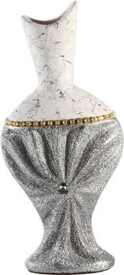 

Bohra 142D Ceramic Vase(9.7 inch, Silver)