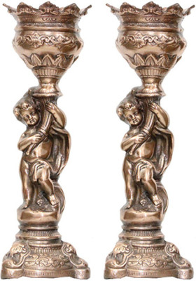 

Apkamart Handcrafted Set of 2 Corners cum Vase Cast Iron Vase(19.6 inch, Brown)