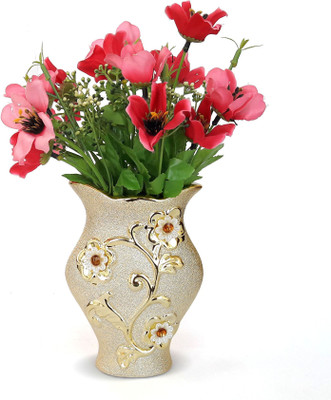 

Tied Ribbons Ceramic Vase(5.8 inch, Gold)