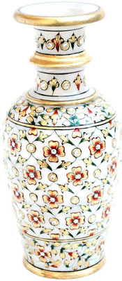 

Pooja Creation Stoneware Vase(8 inch, White)