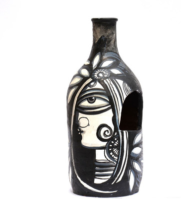 

Art Godaam Terracotta Vase(10 inch, Black)