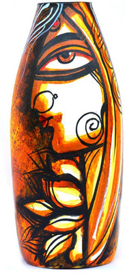

Art Godaam Terracotta Vase(7 inch, Orange)