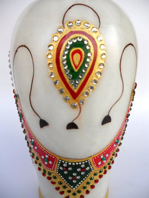 

Pooja Creation Stoneware Vase(12 inch, White)