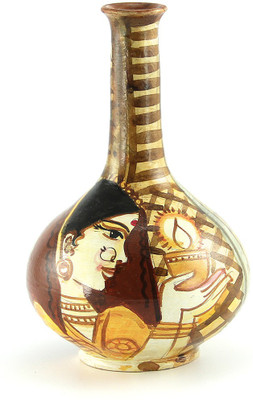 

eKolhapuri Terracotta Vase(5.5 inch, Brown)