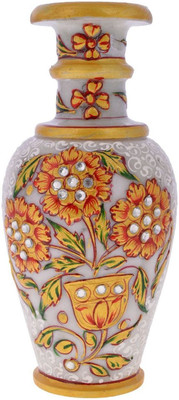 

Pooja Creation Stoneware Vase(6 inch, White)