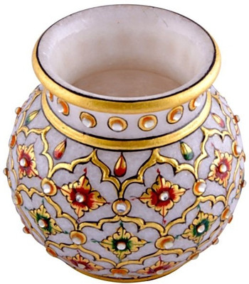 

Chitra Handicraft Marble Lotta Stoneware Vase(4 inch, Multicolor)