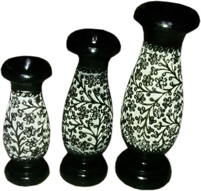 

limra handicrafts Wooden Vase(12 inch, Multicolor)
