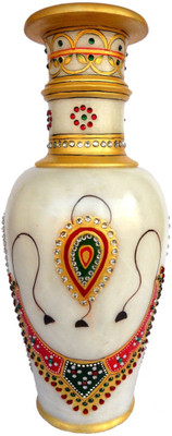

Pooja Creation Stoneware Vase(9 inch, White)