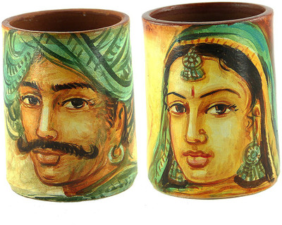 

eKolhapuri Terracotta Vase(3 inch, Multicolor)