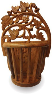 

Onlineshoppee Wooden Vase(10 inch, Brown)