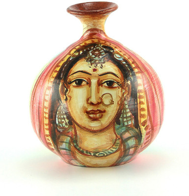 

eKolhapuri Terracotta Vase(3 inch, Multicolor)