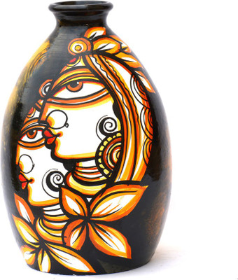 

Art Godaam Hand painted Terracotta Vase(9 inch, Multicolor)