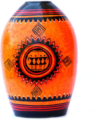 

Art Godaam Hand painted vase Terracotta Vase(9 inch, Multicolor)