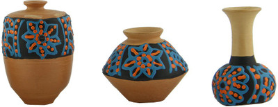 

eKolhapuri Terracotta Vase(7.6 inch, Multicolor)