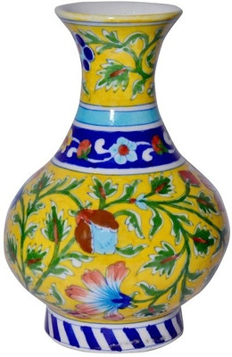 18% OFF on Vaah Jaipur Blue Pottery Vase(8 inch, Multicolor)