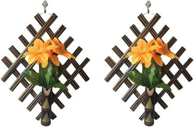 

Dcor Pro Bamboo Wall Hanging Flower Vase (Pack of 2) Bamboo Vase(12 inch, Brown, Beige)