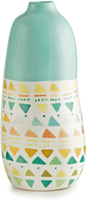 Chumbak Ceramic Vase(7.874015748031496 inch, Blue)