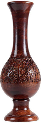 

INDIA WOODEN HANDICRAFT SC02 Wooden Vase(12 inch, Brown)