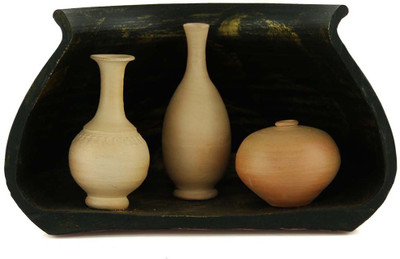 

eKolhapuri Terracotta Vase(3 inch, Brown)