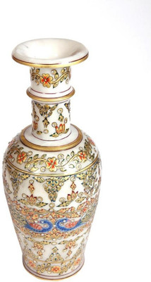 

Pooja Creation Stoneware Vase(12 inch, White)
