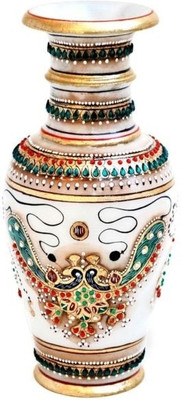 

Chitra Handicraft Marble Flower Pot Stoneware Vase(9 inch, Multicolor)