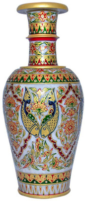 

Chitra Handicraft Gold Fish Marble Flower Pot Stoneware Vase(9 inch, Multicolor)