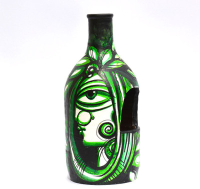 

Art Godaam Terracotta Vase(10 inch, Green)