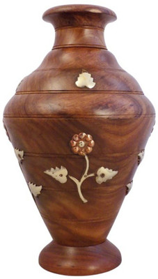 

Desi Karigar Wooden Vase(9 inch, Brown)
