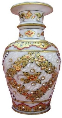 

Chitra Handicraft Marble Flower Pot Stoneware Vase(9 inch, Multicolor)