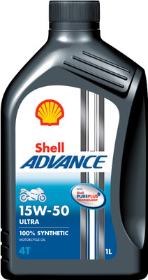 Shell ADVANCE 4T ULTRA 15W-50 SYNTHETIC OIL 15W50 Synthetic Motor Oil(1 L)