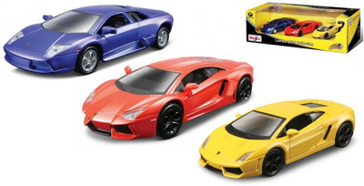 

Maisto Pull Back Cars 4.5 inch Lamborghini 3 Pack Diecast Cars, Set 3(Yellow, Orange, Purple), Orange;purple;yellow