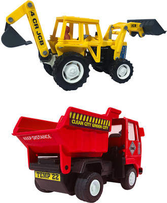 

Xunda JCB&Dumper Truck(Yellow, Red), Red;yellow
