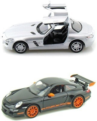 

Mayatra's Kinsmart Combo Of Mercedes SLS AMG With Porsche GT3 RS(Multicolor)