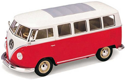 

Maisto Power Kruzerz 4.5" Pull Back Action - Volkswagen Van Samba Diecast Model Car(Red, White)