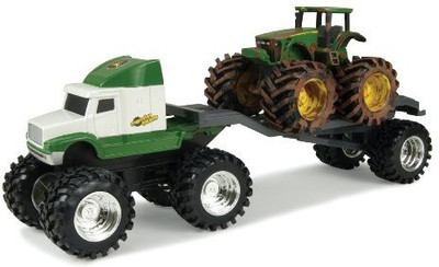 

John Deere Monster Treads White Semi Truck With 5 Inch Set(Multicolor)