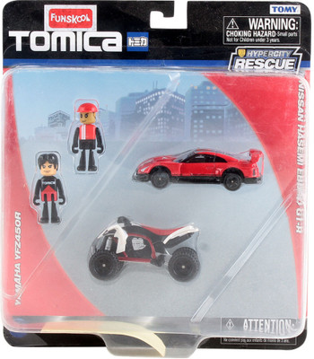 

Funskool Tomica Dual Vehicle and Hero Assortment - Nissan And Yamaha(Multicolor)