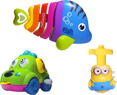

Toys spot Premium quality 3 in 1 coimbo (Fish;Minion Top;Dog car)(Multicolor)