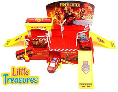 

Little Treasures Firefighting City Fire Station Toy Set(Multicolor)