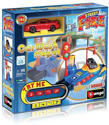 

Burago B 143 Scale Car Wash Playset(Blue)