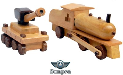 

Sonpra Baby Wooden Toys - Antique Handicraft Tank Steam Engine(Brown, Beige), Beige;brown