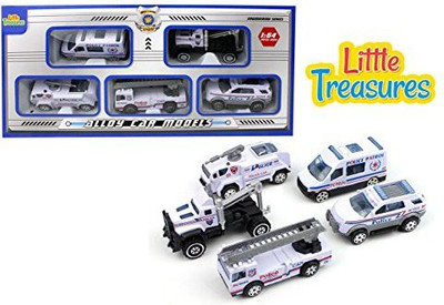 

Little Treasures Treasure In A Telling, White Dramatic With Distinct Alloy Car Models To Effect The Police Influence Around!(Multicolor)