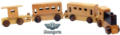 

Sonpra Antique Wooden Handicraft Train Set Baby Toy(Beige)