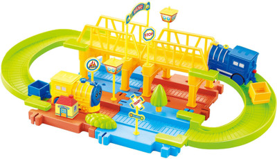 

Webby Mimi Train Set with Upper and Lower Level and Bridge(Multicolor)
